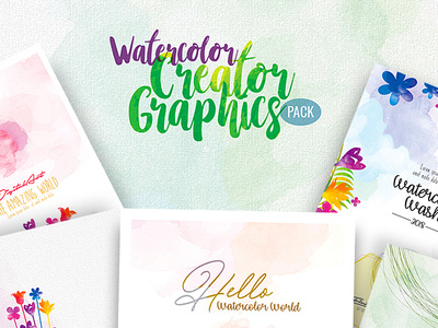 WaterColor Creator Graphics Pack color creative design design inspiration floral graphics texture water watercolor