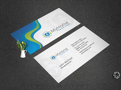 Multipurpose Business Card Design blue business card green minimal design name card