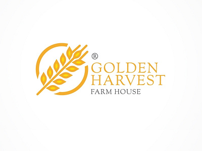 Golden Harvest Agriculture Logo agriculture logo creative logo farm house golden harvest green leaves logo logo inspiration wheat