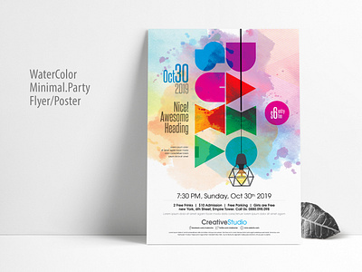 Watercolor Minimal Event/Party Poster creative poster event event poster minimal party poster poster water color watercolor