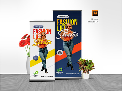 Advertisement Fashion Rollup Banner advertisement banner design inspiration discount fashion offer product promotion rollup sale signage