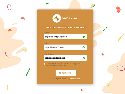 Tacos Club - Signup form - DailyUI 01 app dailyui dailyui01 dailyui1 design form registration signup tacos ui ux