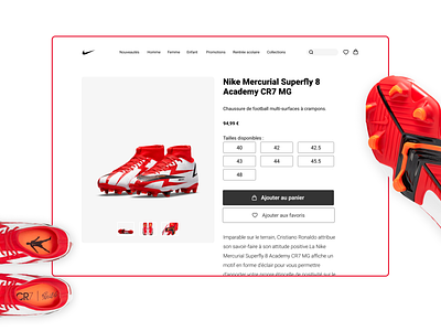 DailyUI #12 - E-commerce shop - Nike Mercurial Superfly app cr7 cristiano ronaldo dailyui dailyui12 design foot football nike nike mercurial nike mercurial superfly shoes soccer sportswear ui ux