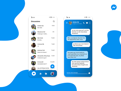 DailyUI #13 - Messenger app app blue chat chat app dailyui dailyui13 design facebook messenger messenger app ui ux