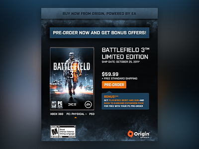 EA Battlefield 3 Facebook Pre-Order App
