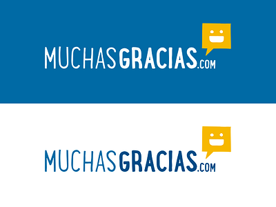 MuchasGracias.com blue brand branding identity logo smile spanish yellow