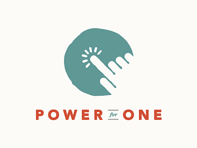 Power For One brand branding coastal coral identity logo non profit organization teal