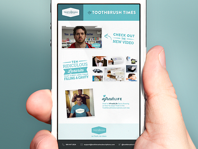 ToothbrushSubscriptions.com Email Newsletter branding email identity marketing newsletter subscription teal typography