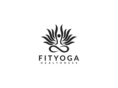 Fityoga Logo Design app black branding calm clean design flat flatdesign health icon illustration internet logo modern organic simple spa tech design vector yoga