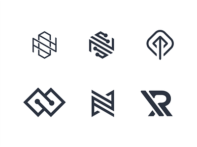 Logo Design Bundle abstract app black branding bundle clean design geometric icon illustration inspiration internet line lineart logo modern premium tech design technology vector