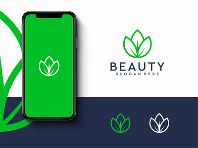 Simple Leaf Logo Design Template app beauty branding decoration design flower forest graphics graphics design green illustration inspiration internet leaf logo monogram phone typography ui vector