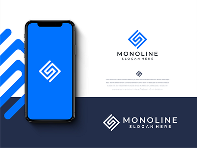 Monoline Letter S Logo Design Template app blue branding design geometric graphics icon illustration inspiration internet letter s letter s logo logo modern monogram monoline simplicity tech design technology vector