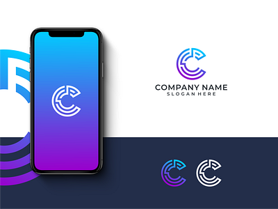 Letter C Logo Design Template alphabet app blue branding c letter c letter logo design geometric graphic icon illustration inspiration internet logo modern purple tech design technology ui design vector