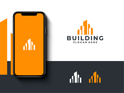 Building Logo Design Template app architecture branding building building design design geometric graphic graphic design house icon illustration inspiration internet logo modern orange real estate tech design vector