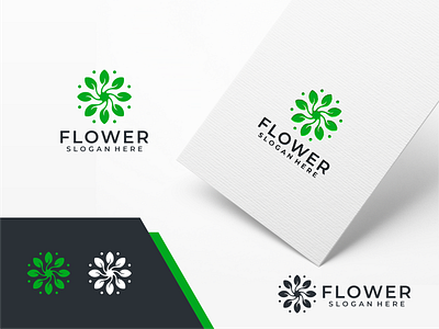 Leaf Flower Logo Design Template app beauty branding decoration design floral flower geometric graphic green icon identity design illustration inspiration internet leaf logo modern tech design vector