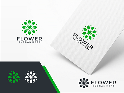 Leaf Flower Logo Design Template