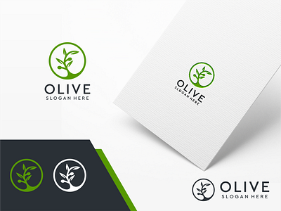 Olive Logo Design Template app branding design geometric graphic green icon illustration inspiration internet leaf logo modern modern logo olive seeds spa tech design template vector