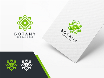 Flower Botany Logo Template app branding decoration design floral flower geometric graphic green icon identity illustration inspiration internet leaf logo modern spa tech design vector