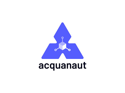 Acquanaut blockchain blockchain logo iconic logo logo logo design network network logo triangle triangle logo vector