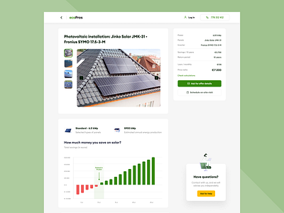 Solar panel marketplace offer eco green marketplace offer renewable energy solar solar power ui ux web website
