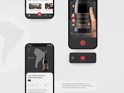 Wineo - Mobile App Case app app design bottle camera card dashboard design interface mobile mobile ui product ui ux wine winery