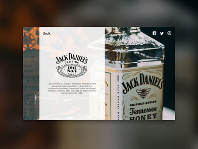 Jack Daniels UI app art brand branding design flat icon icons illustration illustrator lettering logo minimal type typography ui ux vector web website