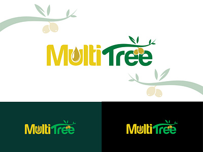 "MultiTree" logo agriculture logo brand identity branding creative flat lettering logo new logo oil logo olive oil product logo typography