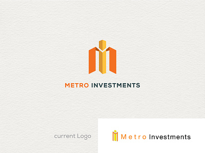 Logo re-designing of "Metro Investments" brand identity branding creative lettering logo logo 2020 minimal mlogo new logo redesign typography