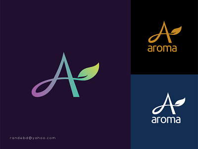 Aroma Logo a letter logo alogo aroma beauty logo branding cosmetic logo creative flat lettering logo minimal typography