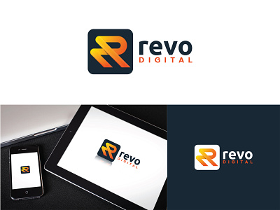 "Revo Digital" Logo branding creative flat lettering logo logo 2020 minimal new logo r letter logo r logo