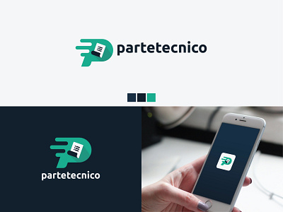 "partetecnico" Logo brand identity branding creative flat lettering logo logo 2020 minimal new logo p letter logo web logo