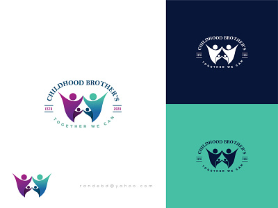 "Childhood Brother's" logo branding creative design flat icon lettering logo minimal new logo typography