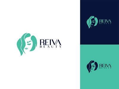 "REIVA BEAUTY" logo beauty logo branding cosmetic logo creative fashion logo flat icon logo minimal new logo