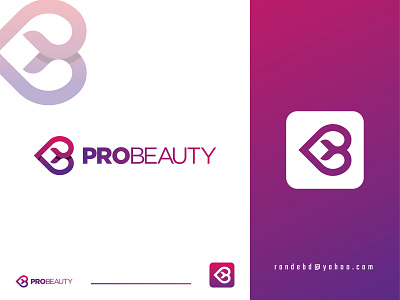 "PROBEAUTY" logo beauty beauty logo beauty product beauty salon blogo branding creative flat icon lettering logo logo 2020 love icon minimal new logo pblogo pblogo