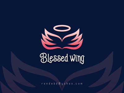"Blessed wing" branding creative flat illustration lettering logo minimal new logo vector