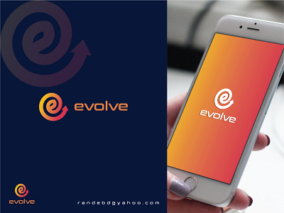 "evolve" logo creative e letter logo e logo evolve flat logo minimal tech logo