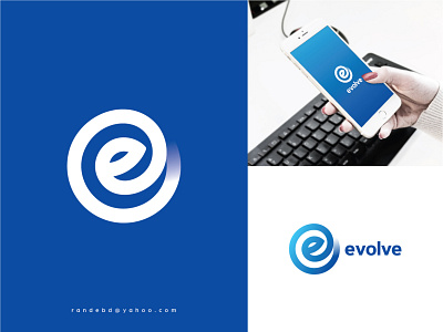 "evolve" logo creative e letter logo e logo evolve flat logo minimal new logo tech logo