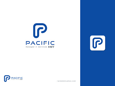 "pacific MIT" logo clean logo creative flat it logo logo minimal p letter logo p logo pacific logo tech logo
