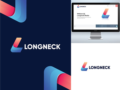 "longneck" logo design project. colorful logo l letter logo l logo longneck logo modern logo tech logo web logo