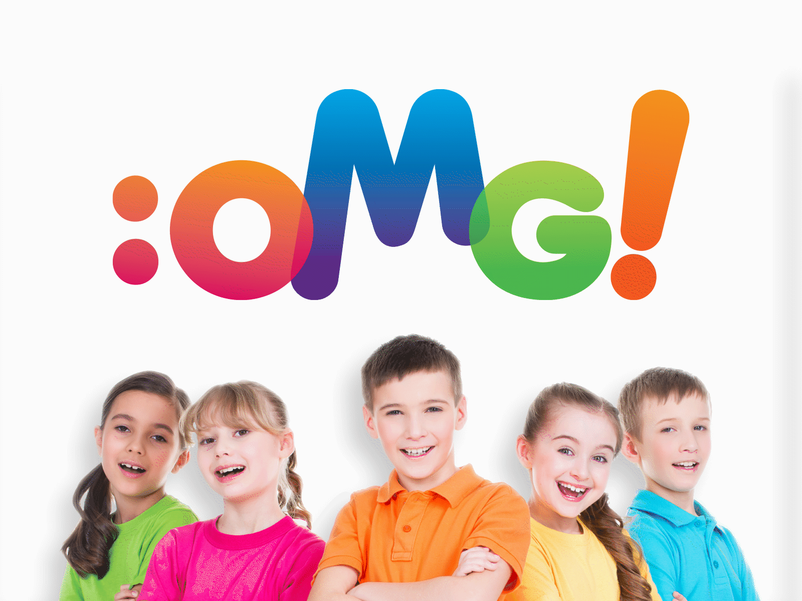 OMG logo rebound branding color creative kids kids app logo