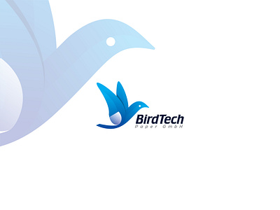 "BirdTech" logo bird logo modern logo paper logo tech logo