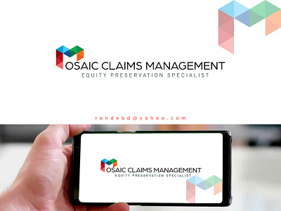 "Mosaic Claims Management" logo branding creative flat icon lettering logo minimal