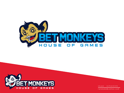 "BET MONKEYS" logo bet logo betting website logo creative icon logo mascot logo minimal