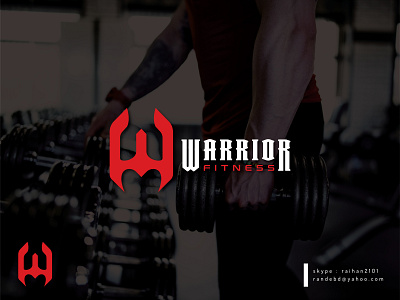 "warrior fitness" logo bold logo creative fitness logo flat icon lettering logo minimal modern logo w letter mark w logo