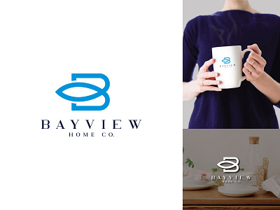 "BAYVIEW" logo b letter logo b logo branding creative elegant logo flat homewares logo icon lettering logo minimal view logo