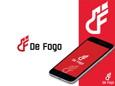 "De Fogo" logo branding creative d logo df logo f logo fire logo flat lettering logo minimal