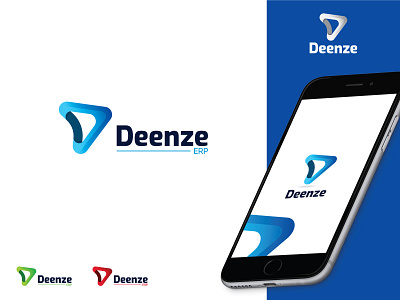 "DeenzeERP" logo branding creative d letter logo d logo erp logo flat lettering logo minimal software logo tech logo