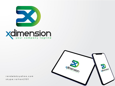 XD logo 3d logo creative d logo flat lettering logo minimal modern modern logo tech logo x logo xd logo xdimension