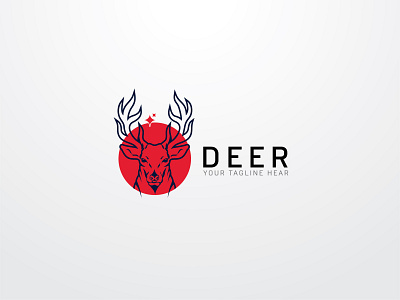 "DEER" logo creative deer deer logo flat logo minimal