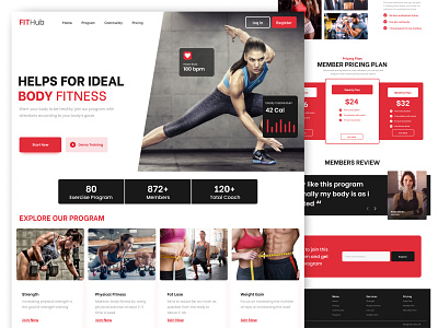 Gym landing page gym landing page ui web design